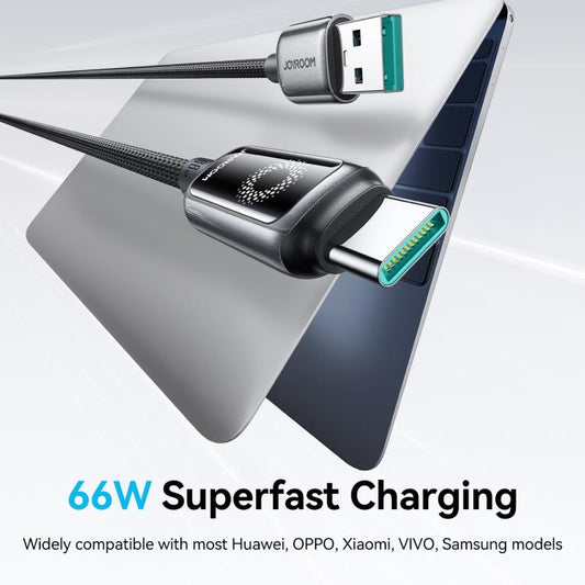 JOYROOM S-A55 StarFlight Series 66W USB to Type-C Auto Power-Off Fast Charging Data Cable, USB to Type-C