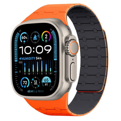 xDfind Contrasting Colors Magnetic Silicone Watch Band, For Apple Watch 42 / 44 / 45 / 46 / 49mm, For Apple Watch 38 / 40 / 41 / S10 42mm