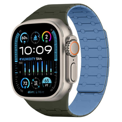 xDfind Contrasting Colors Magnetic Silicone Watch Band, For Apple Watch 42 / 44 / 45 / 46 / 49mm, For Apple Watch 38 / 40 / 41 / S10 42mm