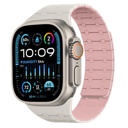 xDfind Contrasting Colors Magnetic Silicone Watch Band, For Apple Watch 42 / 44 / 45 / 46 / 49mm, For Apple Watch 38 / 40 / 41 / S10 42mm