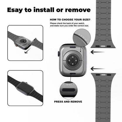 xDfind Contrasting Colors Magnetic Silicone Watch Band, For Apple Watch 42 / 44 / 45 / 46 / 49mm, For Apple Watch 38 / 40 / 41 / S10 42mm