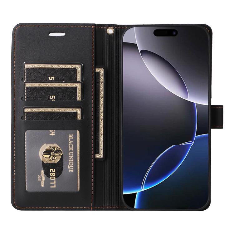 Six Card Slots Buckle Leather Phone Case with Lanyard, For iPhone 18 Pro / 17 Pro, For iPhone 18 Pro Max / 17 Pro Max, For iPhone 17, For iPhone 17 Air