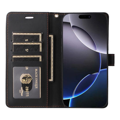 Six Card Slots Buckle Leather Phone Case with Lanyard, For iPhone 18 Pro / 17 Pro, For iPhone 18 Pro Max / 17 Pro Max, For iPhone 17, For iPhone 17 Air