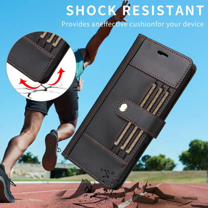 Six Card Slots Buckle Leather Phone Case with Lanyard, For iPhone 18 Pro / 17 Pro, For iPhone 18 Pro Max / 17 Pro Max, For iPhone 17, For iPhone 17 Air