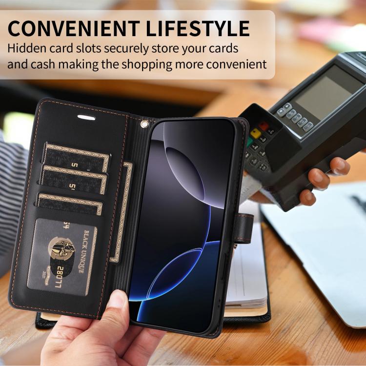 Six Card Slots Buckle Leather Phone Case with Lanyard, For iPhone 18 Pro / 17 Pro, For iPhone 18 Pro Max / 17 Pro Max, For iPhone 17, For iPhone 17 Air