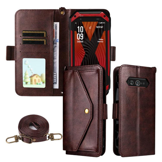 Multi-card Slots Crossbody Cowhide Leather Phone Case