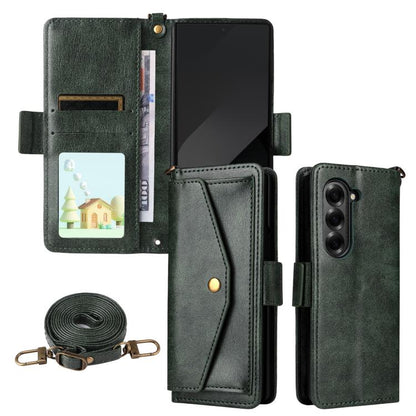 Multi-card Slots Crossbody Cowhide Leather Phone Case, For Galaxy Z Fold8 Ultra 5G, For Samsung Galaxy Z Fold7 5G, For Samsung Galaxy Z Fold6 5G, For Samsung Galaxy Z Fold5 5G, For Samsung Galaxy Z Fold4 5G, For Samsung Galaxy Z Fold3 5G               ...