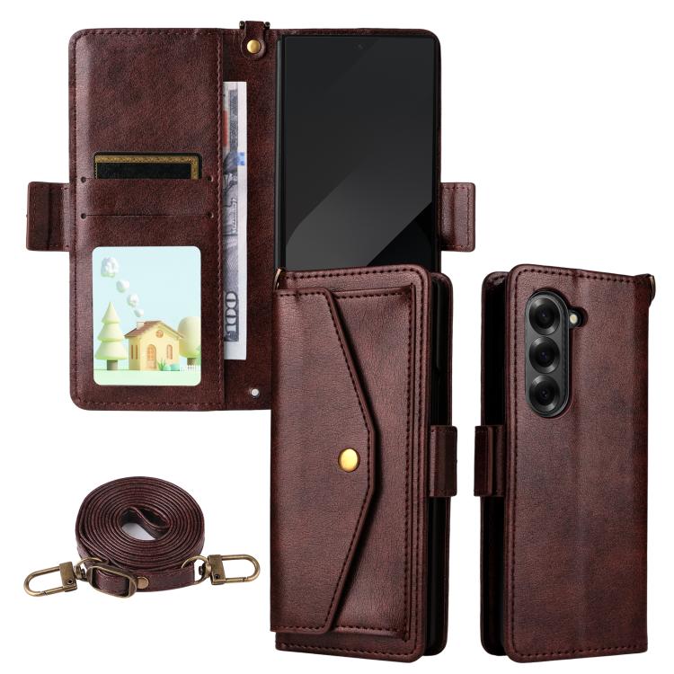 Multi-card Slots Crossbody Cowhide Leather Phone Case, For Galaxy Z Fold8 Ultra 5G, For Samsung Galaxy Z Fold7 5G, For Samsung Galaxy Z Fold6 5G, For Samsung Galaxy Z Fold5 5G, For Samsung Galaxy Z Fold4 5G, For Samsung Galaxy Z Fold3 5G               ...