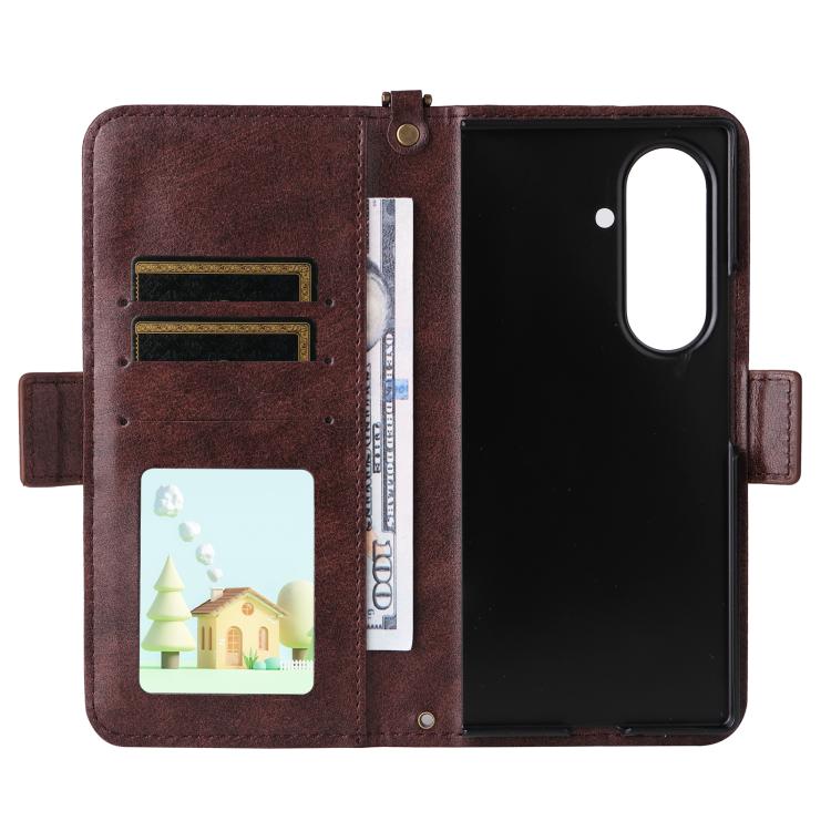 Multi-card Slots Crossbody Cowhide Leather Phone Case, For Galaxy Z Fold8 Ultra 5G, For Samsung Galaxy Z Fold7 5G, For Samsung Galaxy Z Fold6 5G, For Samsung Galaxy Z Fold5 5G, For Samsung Galaxy Z Fold4 5G, For Samsung Galaxy Z Fold3 5G               ...