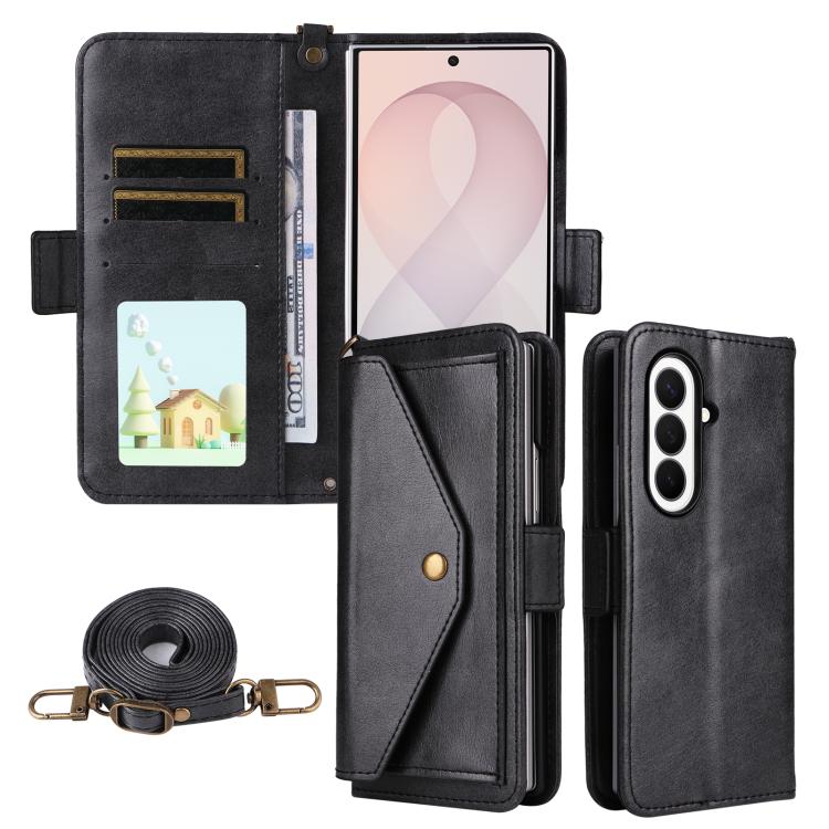 Multi-card Slots Crossbody Cowhide Leather Phone Case, For Galaxy Z Fold8 Ultra 5G, For Samsung Galaxy Z Fold7 5G, For Samsung Galaxy Z Fold6 5G, For Samsung Galaxy Z Fold5 5G, For Samsung Galaxy Z Fold4 5G, For Samsung Galaxy Z Fold3 5G               ...