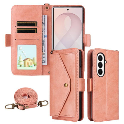 Multi-card Slots Crossbody Cowhide Leather Phone Case, For Galaxy Z Fold8 Ultra 5G, For Samsung Galaxy Z Fold7 5G, For Samsung Galaxy Z Fold6 5G, For Samsung Galaxy Z Fold5 5G, For Samsung Galaxy Z Fold4 5G, For Samsung Galaxy Z Fold3 5G               ...