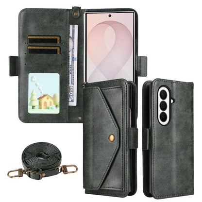 Multi-card Slots Crossbody Cowhide Leather Phone Case, For Galaxy Z Fold8 Ultra 5G, For Samsung Galaxy Z Fold7 5G, For Samsung Galaxy Z Fold6 5G, For Samsung Galaxy Z Fold5 5G, For Samsung Galaxy Z Fold4 5G, For Samsung Galaxy Z Fold3 5G               ...