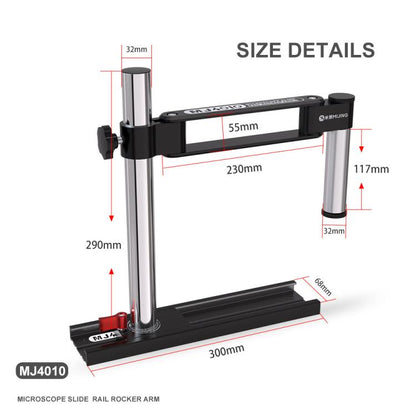 Mijing MJ4010 32mm 360 Universal Metal Swing Arm Liftable Fixed Stand with Slide Rails, Mijing MJ4010