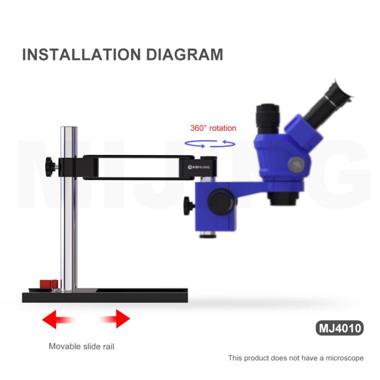 Mijing MJ4010 32mm 360 Universal Metal Swing Arm Liftable Fixed Stand with Slide Rails, Mijing MJ4010