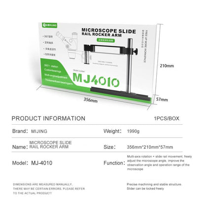 Mijing MJ4010 32mm 360 Universal Metal Swing Arm Liftable Fixed Stand with Slide Rails, Mijing MJ4010