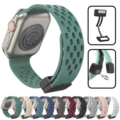 xDfind Magnetic Clasp Silicone Watch Band, For Apple Watch 42 / 44 / 45 / 46 / 49mm, For Apple Watch 38 / 40 / 41 / S10 42mm