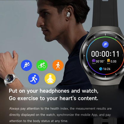 F39 1.43 inch AMOLED Screen 2 in 1 Bluetooth Earphone Smart Watch, Support Bluetooth Call / NFC