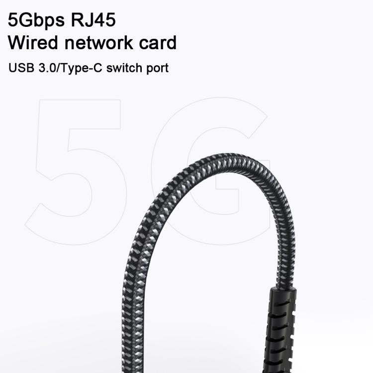 USB -C / Type-C Elbow to RJ45 Aluminum Alloy Shell Ethernet HUB Adapter