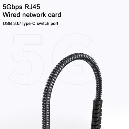 USB -C / Type-C Elbow to RJ45 Aluminum Alloy Shell Ethernet HUB Adapter