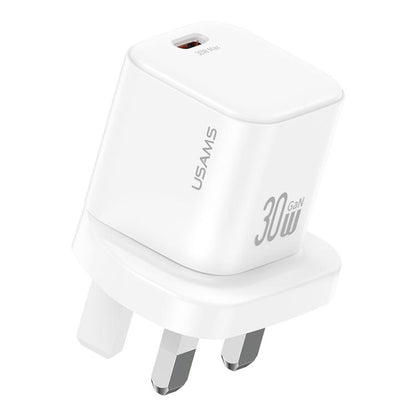 USAMS CC276 30W GaN USB-C / Type-C Port Mini Fast Charger, UK Plug