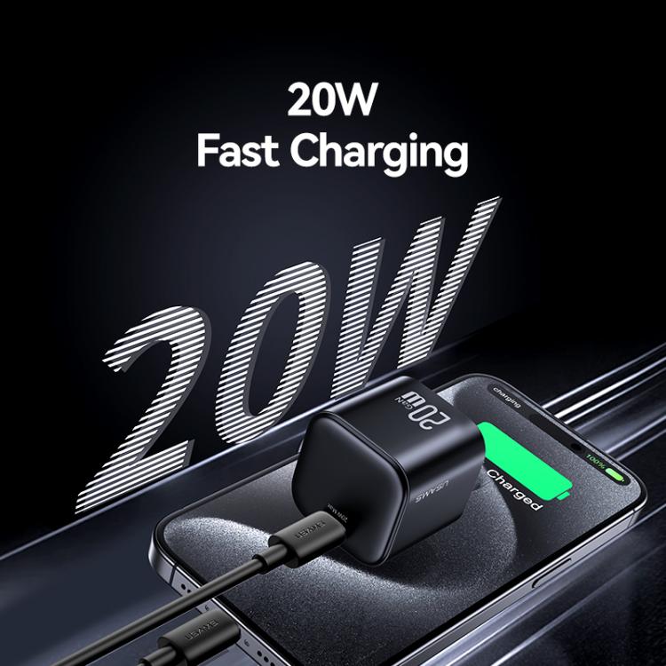 USAMS CC267 20W GaN USB-C / Type-C Port Mini Fast Charger, US Plug