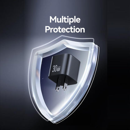 USAMS CC270 30W GaN USB-C / Type-C and USB Dual-port Mini Fast Charger, US Plug