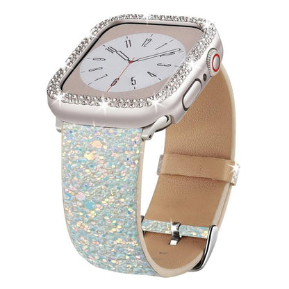 xDfind Glitter Sequins Leather Watch Band, For Apple Watch 42 / 44 / 45 / 46 / 49mm, For Apple Watch 38 / 40 / 41 / S10 42mm
