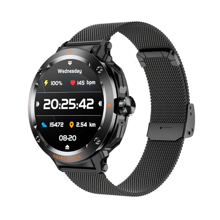 D13 Écouteurs Bluetooth 2 en 1 Montre connectée avec fonction d'appel, supporte les appels Bluetooth / NFC / surveillance de la santé, bracelet en silicone, bracelet en acier à 3 perles, bracelet en acier milanais