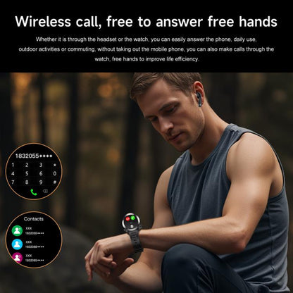 D13 Écouteurs Bluetooth 2 en 1 Montre connectée avec fonction d'appel, supporte les appels Bluetooth / NFC / surveillance de la santé, bracelet en silicone, bracelet en acier à 3 perles, bracelet en acier milanais