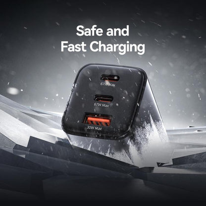 USAMS CC272 67W GaN USB and Dual Type-C Three-Port Fast Charger, US Plug