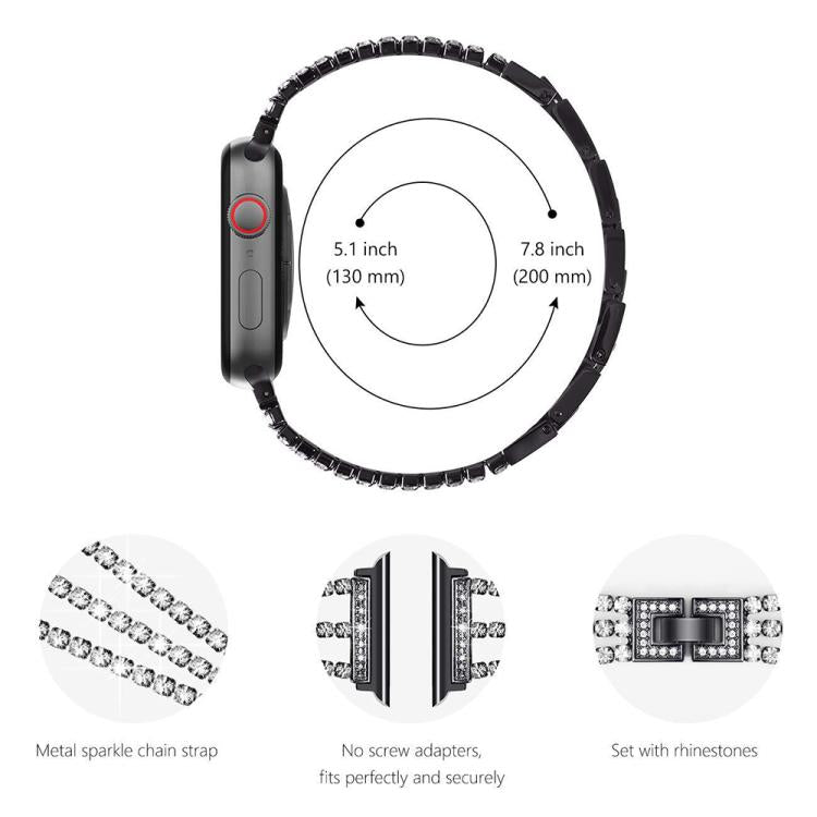xDfind Three Diamond Metal Watch Band, For Apple Watch 42 / 44 / 45 / 46 / 49mm, For Apple Watch 38 / 40 / 41 / S10 42mm