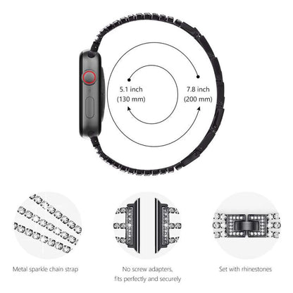 xDfind Three Diamond Metal Watch Band, For Apple Watch 42 / 44 / 45 / 46 / 49mm, For Apple Watch 38 / 40 / 41 / S10 42mm