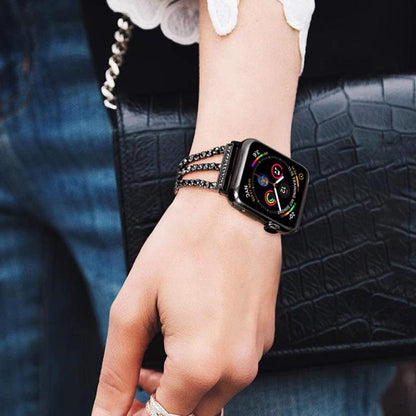 xDfind Three Diamond Metal Watch Band, For Apple Watch 42 / 44 / 45 / 46 / 49mm, For Apple Watch 38 / 40 / 41 / S10 42mm