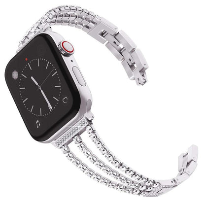 xDfind Three Diamond Metal Watch Band, For Apple Watch 42 / 44 / 45 / 46 / 49mm, For Apple Watch 38 / 40 / 41 / S10 42mm