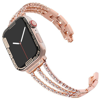 xDfind Three Diamond Metal Watch Band, For Apple Watch 42 / 44 / 45 / 46 / 49mm, For Apple Watch 38 / 40 / 41 / S10 42mm
