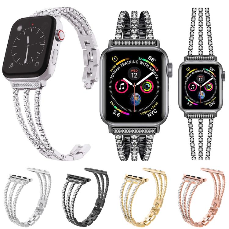 xDfind Three Diamond Metal Watch Band, For Apple Watch 42 / 44 / 45 / 46 / 49mm, For Apple Watch 38 / 40 / 41 / S10 42mm