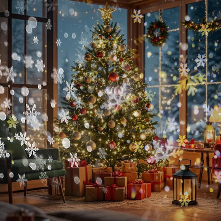 Snowflake Projection Lamp Film Pattern Holiday Atmosphere Light, Snowflake