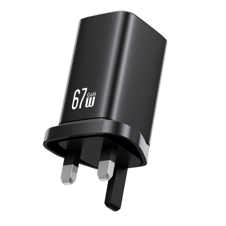 USAMS CC279 67W GaN USB and Dual Type-C Three-Port Fast Charger, UK Plug