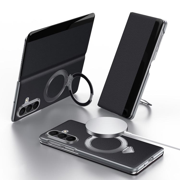 SULADA Smart View Window MagSafe Magnetic Holder Leather Phone Case, For Galaxy Z Fold8 Ultra 5G, For Galaxy Z Fold7 5G, For Galaxy Z Fold6