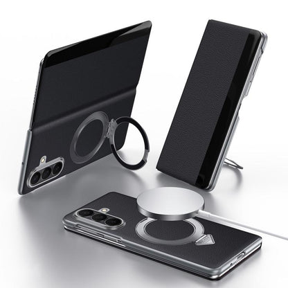 SULADA Smart View Window MagSafe Magnetic Holder Leather Phone Case, For Galaxy Z Fold8 Ultra 5G, For Galaxy Z Fold7 5G, For Galaxy Z Fold6