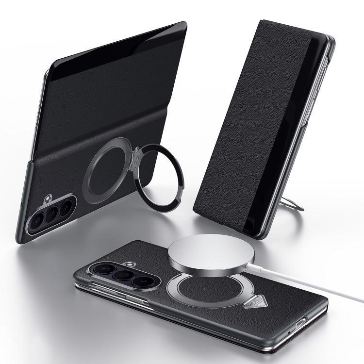 SULADA Smart View Window MagSafe Magnetic Holder Leather Phone Case, For Galaxy Z Fold8 Ultra 5G, For Galaxy Z Fold7 5G, For Galaxy Z Fold6