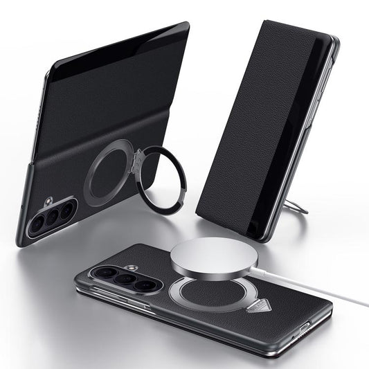 SULADA Smart View Window MagSafe Magnetic Holder Leather Phone Case, For Galaxy Z Fold8 Ultra 5G, For Galaxy Z Fold7 5G, For Galaxy Z Fold6