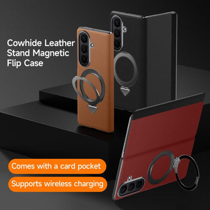 SULADA Smart View Window MagSafe Magnetic Holder Leather Phone Case, For Galaxy Z Fold8 Ultra 5G, For Galaxy Z Fold7 5G, For Galaxy Z Fold6