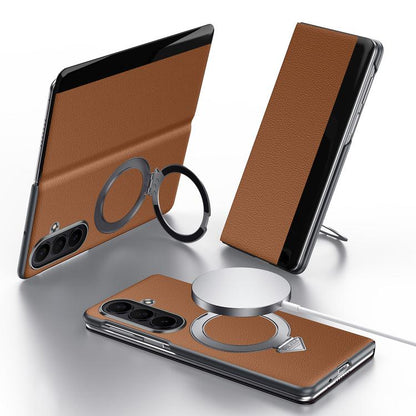 SULADA Smart View Window MagSafe Magnetic Holder Leather Phone Case, For Galaxy Z Fold8 Ultra 5G, For Galaxy Z Fold7 5G, For Galaxy Z Fold6
