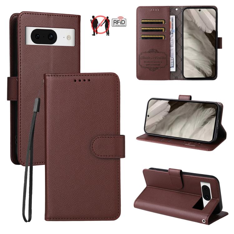 Litchi Texture RFID Blocking 3-Card Wallet Leather Phone Case, For Google Pixel 11 Pro XL, For Google Pixel 11 / Pixel 11 Pro, For Google Pixel 10a, For Google Pixel 9 Pro XL / 10 Pro XL, For Google Pixel 9 / 9 Pro / 10 / 10 Pro, For Google Pixel 9a   ...