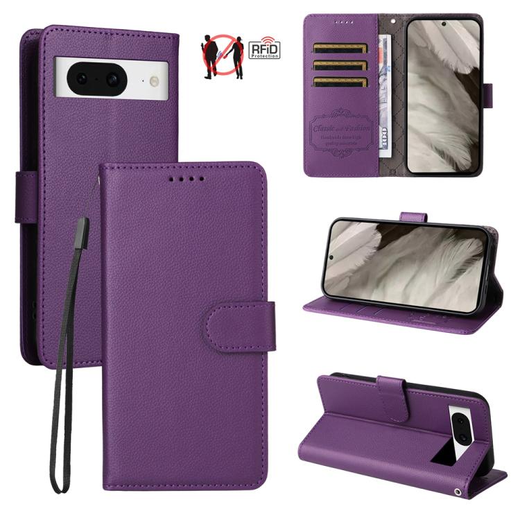 Litchi Texture RFID Blocking 3-Card Wallet Leather Phone Case, For Google Pixel 11 Pro XL, For Google Pixel 11 / Pixel 11 Pro, For Google Pixel 10a, For Google Pixel 9 Pro XL / 10 Pro XL, For Google Pixel 9 / 9 Pro / 10 / 10 Pro, For Google Pixel 9a   ...