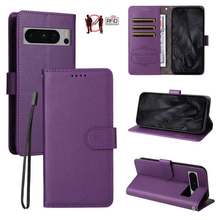 Litchi Texture RFID Blocking 3-Card Wallet Leather Phone Case, For Google Pixel 11 Pro XL, For Google Pixel 11 / Pixel 11 Pro, For Google Pixel 10a, For Google Pixel 9 Pro XL / 10 Pro XL, For Google Pixel 9 / 9 Pro / 10 / 10 Pro, For Google Pixel 9a   ...