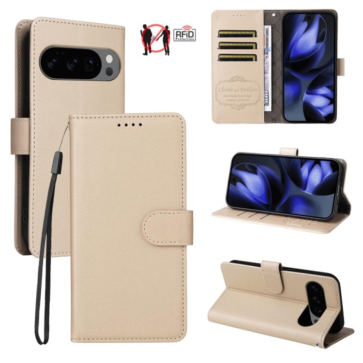 Litchi Texture RFID Blocking 3-Card Wallet Leather Phone Case, For Google Pixel 11 Pro XL, For Google Pixel 11 / Pixel 11 Pro, For Google Pixel 10a, For Google Pixel 9 Pro XL / 10 Pro XL, For Google Pixel 9 / 9 Pro / 10 / 10 Pro, For Google Pixel 9a   ...