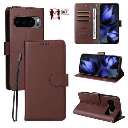 Litchi Texture RFID Blocking 3-Card Wallet Leather Phone Case, For Google Pixel 11 Pro XL, For Google Pixel 11 / Pixel 11 Pro, For Google Pixel 10a, For Google Pixel 9 Pro XL / 10 Pro XL, For Google Pixel 9 / 9 Pro / 10 / 10 Pro, For Google Pixel 9a   ...