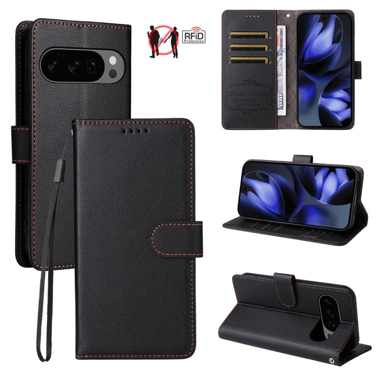 Litchi Texture RFID Blocking 3-Card Wallet Leather Phone Case, For Google Pixel 11 Pro XL, For Google Pixel 11 / Pixel 11 Pro, For Google Pixel 10a, For Google Pixel 9 Pro XL / 10 Pro XL, For Google Pixel 9 / 9 Pro / 10 / 10 Pro, For Google Pixel 9a   ...